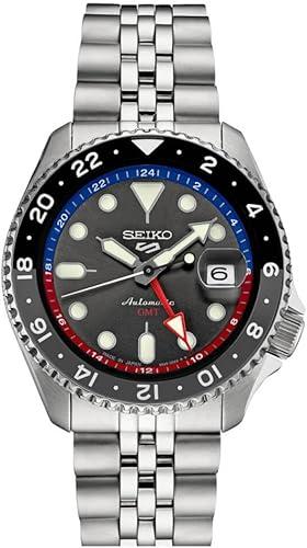 SEIKO Automatic Watch for Men - 5 Sports Collection - Men's Sport Watch, Stainless Steel, GMT Hand - Water-Resistant 100M