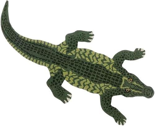 Crocodile Rug 2x4 Ft Wool Skin 100% Area Rugs Woolen Rugs Handmade Tufted for Kid Room Bedroom Bathroom by Modern Carpet (3x6 ft)