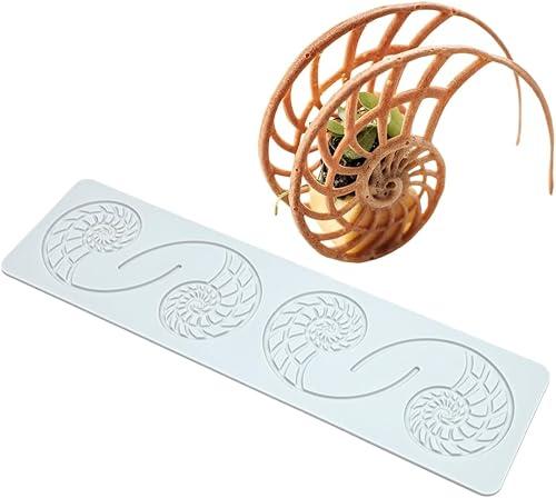 mostsom Field Snail Lace Mold, Floral Impression Mold for Decorating, Sugarcraft, Chocolate, Fondant, Resin, Clay, Soap Making, DIY Craft (E_ Field Snail)