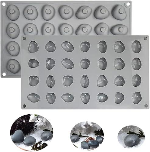 mostsom Silicone Molds Stone Shape, Non-Stick Food Grade Silicone Molds for Chocolate, Candy, Jelly, Ice Cube, Dog Treats, Cupcake Baking Mould (Stone M)