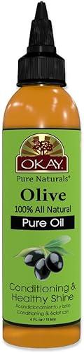 OKAY 100% Pure Natural Olive Oil for Skin & Hair - Cold Pressed Olive Oil for Skin Care, After Shower Body Moisturizer for Women & Men, Use for Massage, Hair Health - 4 Fl Oz (Pack of 1)