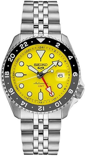 SEIKO Automatic Watch for Men - 5 Sports Collection - Men's Sport Watch, Stainless Steel, GMT Hand - Water-Resistant 100M