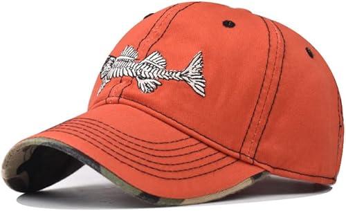 Baseball Cap Running Cap Dad Hat Fishbone Baseball Hat Adjustable Clip for Universal Fit