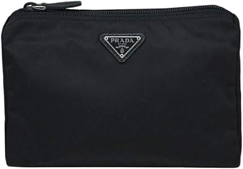 Prada Black Tessuto Nylon Medium Cosmetic Case Clutch