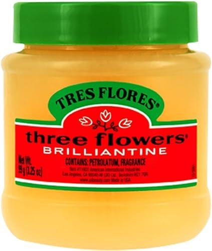 Three Flowers Brilliantine Solid Pomade – Classic Hair Pomade for Men, High Shine Hair Dressing for Smooth Sleek Styles, 3.25 oz