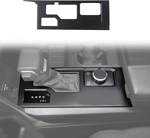 HAPPYHORSE Central Control Gear Shift Panel Trim Cover Compatible with Toyot@ Tundra/Sequoia 2022-2025 Car Gear Shift Control Anti-Scratch Panel Protection Cover Decorative (Matt Black, Without 4WD)