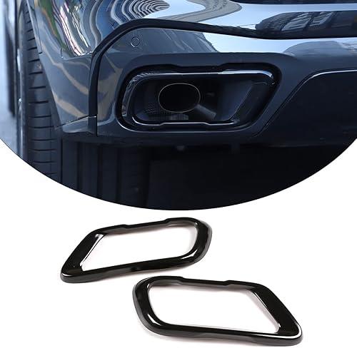 Car Exhaust Muffler Tail Pipe Trim Cover Compatible with BMW X5 G05 X6 G06 X7 G07 2019-2025, Rear Exhaust Tip Outlet Muffler Tube Cover Decoration Tail Throat Decoration (Style B-Black)
