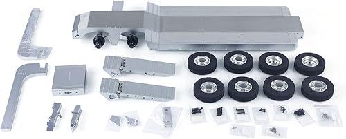 TOUCAN RC HOBBY 1/14 Metal 2 Axels Low Trailer Flatbed E012 001 for Remote Control Tractor Truck E113 RC Lorry Car Model Upgrade Parts