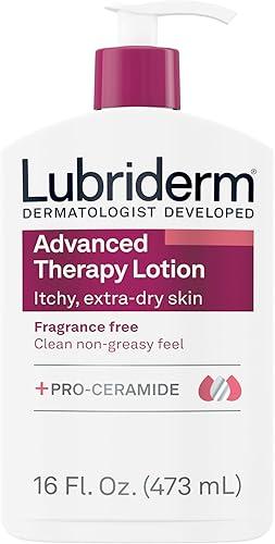 Lubriderm Advanced Therapy Fragrance Free Moisturizing Hand & Body Lotion + Pro-Ceramide, Intense Hydration for Itchy, Extra Dry, & Sensitive Skin, Non-Greasy, Hypoallergenic, 16 fl. oz