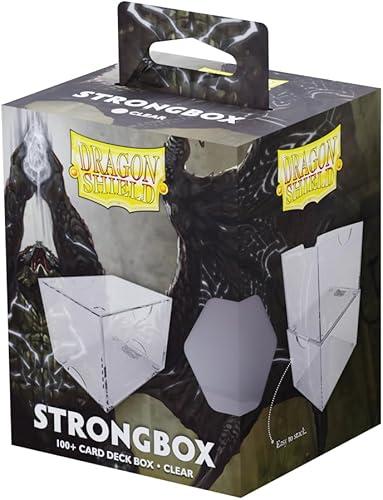Dragon Shield Strongbox Deck Box Clear, Holds 100+ Double Sleeved Cards, Acrylic TCG Storage Case, Vacuum Seal Closure, Stackable, Display Lid, 83.5 x 106 x 75.5 mm