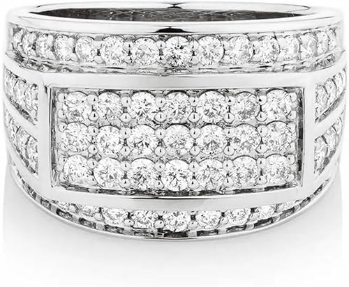 10K 14K 18K Gold 0.7 Cttw Men's Cluster Diamond Engagement Ring Micro Pave Diamond Anniversary Wedding Rings for Men