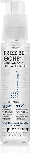 GIOVANNI ECO CHIC Frizz Be Gone - Super Smoothing Anti-Frizz Hair Serum, Adds Shine, Seals in Color, Infused with Natural Botanical Ingredients, Salon Quality, No Parabens - 2.75 oz (3 Pack)