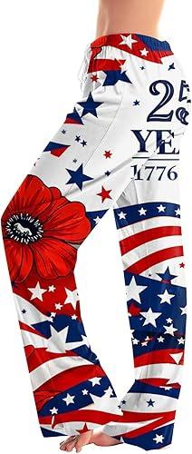 Women 250Th Anniversary Patriotic American Flag Wide Leg Pajama Pants