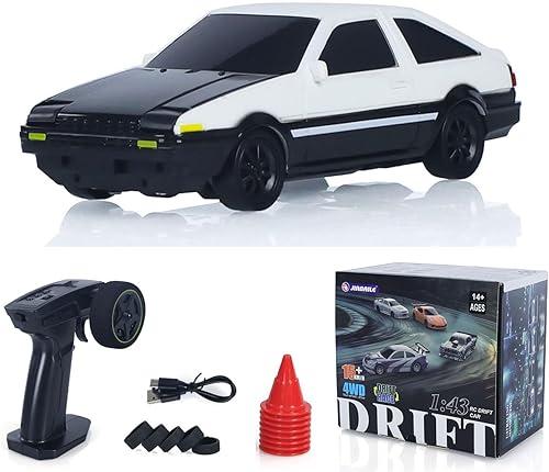 TOUCAN RC HOBBY 1/43 High Speed 2.4G Radio Controlled Racing Car AE86 RC Drift Vehicle 4WD RTR Mini Model Car Radio Battery for Adult