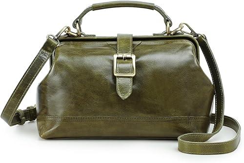 CONTACTS Full Grain Leather Doctor Purse Bag for Women Top Handle Bag Vintage Handbag Shoulder Bag