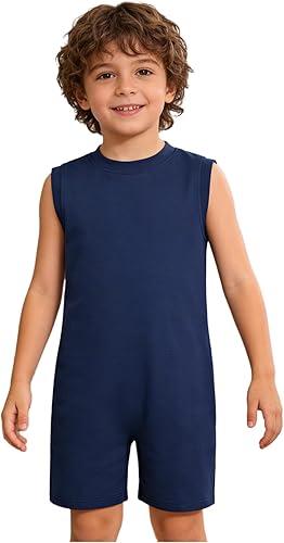 Linjinx Special Needs Adaptive Clothing for Girls Boys Sleeveless Autism Sensory Anti-strip Jumpsuit Short Leg Romper