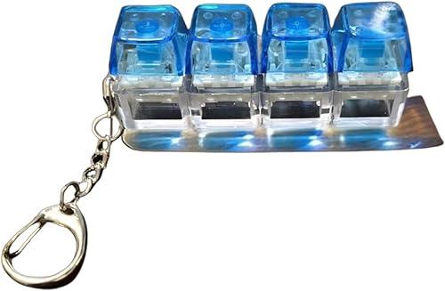 LED Light Up Desk Companion 4 Button Clickers Keychain Toy for Adults Stress Relief Keyboard Clicker Fidgets