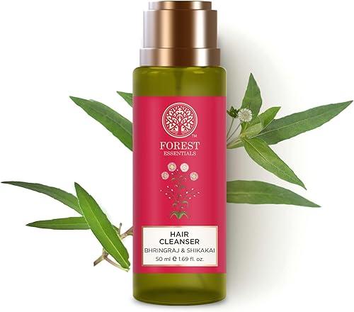 Forest Essentials Bhringraj & Shikakai Hair Cleanser, 50ml, Unscented, Green, Unisex, Adults, Hair Thinning, Hair Loss, Dandruff