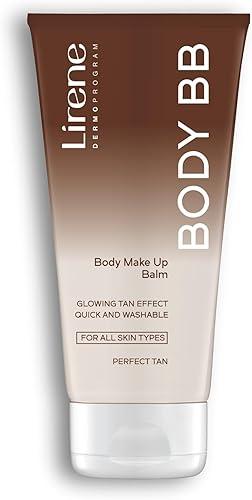 Lirene Perfect Tan Illuminating Body BB Make up Balm with Shimmering Golden Glow and Light-Reflecting Pigment Highlighter Hydrating Body Makeup for All Skin Tones – DHA Free – 175ml