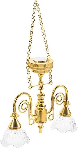 NUOBESTY Dollhouse Ceiling Lamp, 1pc Dollhouse Hanging Lights Led Miniature Doll House Light Battery Operated for DIY Doll House Furniture Accessories