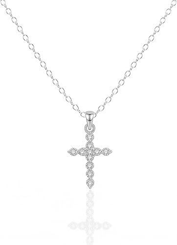 Elegant Cross Necklace for Women Cubic Zirconia Cross Pendant Necklace