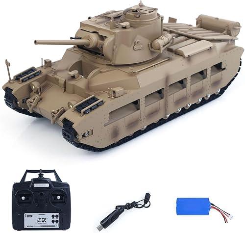TOUCAN RC HOBBY Tongde 1/16 Remote Control Military Tank Matilda III IV Turret Rotation 320 Degree IR Lights Sounds RC Electric Model Smoke Unit