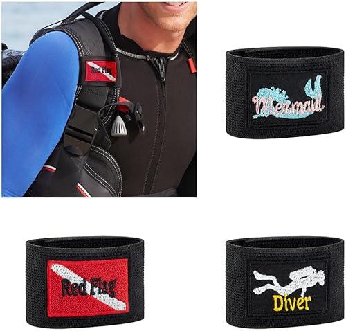 BYFDIY Personalized Name Scuba Dive Tag for BCD Custom Embroidered BCD Identification Tag Birthday Gifts for Scuba Divers 3 Style 10 Fonts 9 Font Colors