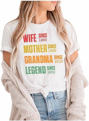Personalized Mom Shirt with Year, Custom Grandma Shirt, Wife Mother Grandma Legend Since Shirt, Family Birthday Gift for Women, Custom for Women,