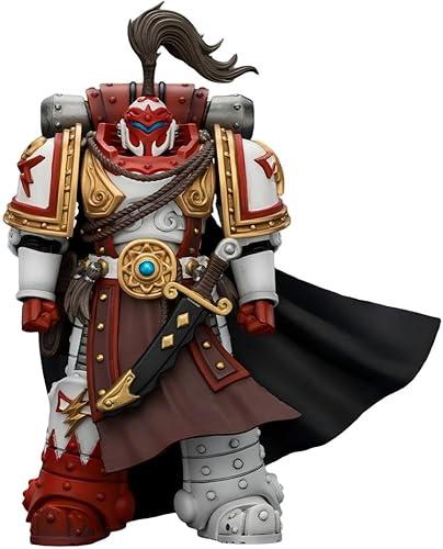 JOYTOY Warhammer 40K 1/18 Action Figure White Scars Hibou Khan, Seeker of Atonement, with powersword’‘The Breath of theStorm’ 4.8in Model Collector's Gift