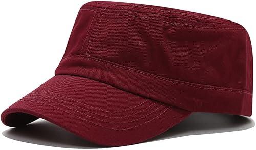 Solid Cotton Flat Top Baseball Hat Military Cadet Army Caps Unisex Outdoor Activities Army Hat Cap