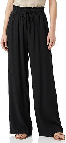 Zylioo Linen Pants for Tall Women 6Ft Height, Smocked Waist Straight Leg Relaxed Vacation Trousers