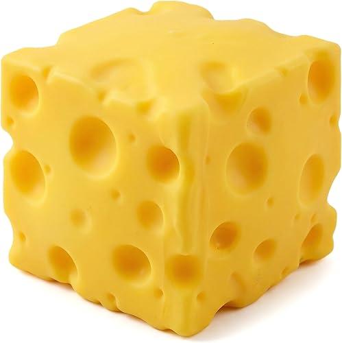 Cheese Squishy Fidget Toys for Adults & Kids, Jumbo Squishy Cheese Stress Ball for Anxiety Relief, Realistic Food Squishies Sensory Toy for ADHD Autism, Soft Slow Rising Cheese Block Squishy Gift