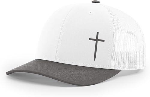 Trenz Shirt Company Christian Cross Mens Embroidered Mesh Back Trucker Hat
