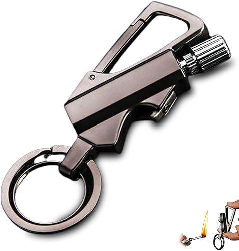 Permanent Match Infinity Lighter, Waterproof Keychain Lighter Match Strike, Reusable Key Chain Lighters with Bottle Opener (Blacks)