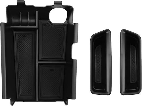 2 Pack for 2024 2025 2026 Ford Mustang Center Console Organizer Tray for Mustang Accessories Armrest Storage Box Insert for EcoBoost/GT/Dark Horse/Premium Door Handle Storage Box + Center Console Tray