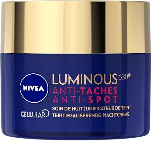 NIVEA Cellular Luminous 630 Regenerating Night Face Cream, Daily Evening Skincare Cream with Lightweight Texture, Suitable for Face, Neck and Décolleté, 1.7 Fl Oz (50 ml)