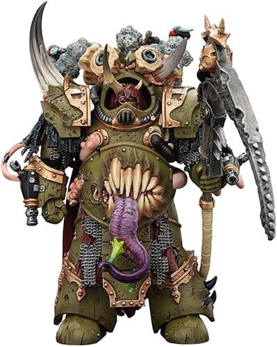 JOYTOY Warhammer 40K Death Guard Deathshroud Terminator Champion with Manreaper and Plaguespurter Gauntlets 1:18 Action Figure Mecha Joy Toy Collection Model Gift