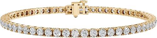 2Ct to 10Ct F-G/VS Round Shape Lab Grown Diamond Tennis Bracelet for Women 7 inch Length Made in Solid Gold