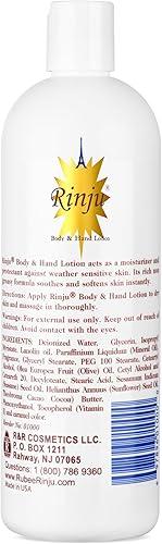 Rinju Body & Hand Lotion - Non-Greasy Lotion for Women & Men - 16 Oz Enriched with Vitamin E for Extremely Dry Skin - Skin Care Essentials