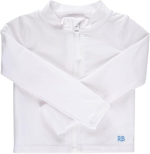 RuffleButts UPF50+ Sun Protective Unisex Long Sleeve Full Zip Rash Guard