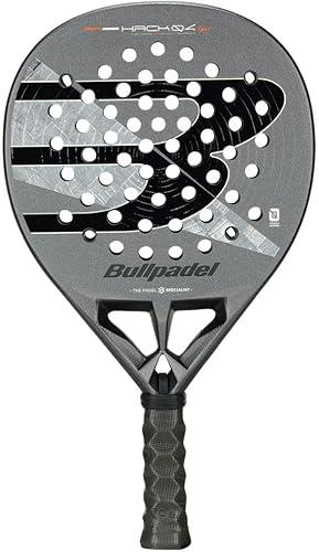 BULLPADEL Padel Racket HACK 04 Hybrid 2026 | Hybrid Pala Padel for Control & Counterattacks | Aluminized A-18K Face, Multieva, Tricore Stability | Air React Channel, Ease Vibe Comfort, Custom Weight