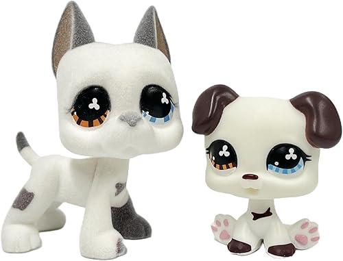 2pcs/Set Custom Pet Shop Toy Flocked Cat Collie Great Dane Cocker Spaniel Dachshund Dog with Baby Puppy Kitten OOAK (#577 and 577S)