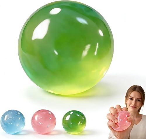 Coconut Oil Stress Ball, Coconut Oil Squishy, 2.4 in Handmade Coconuts Oils Squishy Ball, Stress & Anxiety Relief Toys Non-Edible (Green)