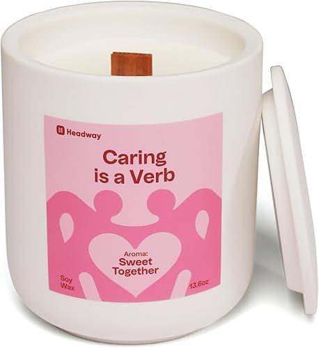 Headway White Jar Scented Candle - Vanilla + Milk Fragrance - 100% Soy Wax Scented Candles for Home, Valentines Day - Couples Gifts - Long-Burning Aromatherapy