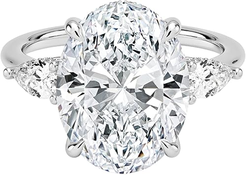 DAJEWELS 1-5 CT Moissanite Engagement Ring 3 Stone Prong Set for Women VVS1 VVS2 E-F Color Custom 925 Sterling Silver 10K 14K 18K Solid Gold Proposal Wedding Christmas Gift for Her