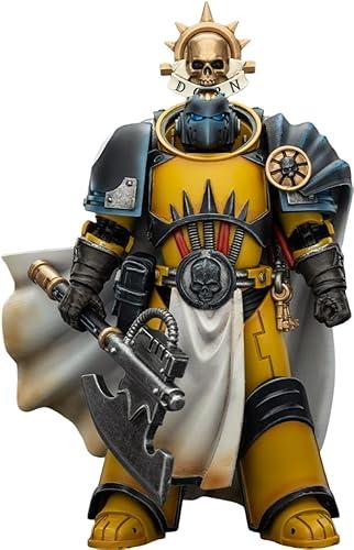 JOYTOY Warhammer 30k Horus Heresy Imperial Fists Librarian Consul with Force Axe and Bolt Pistol 1:18 Action Figure Joy Toy Model Mecha Ages 15+, Height 4.8 inch