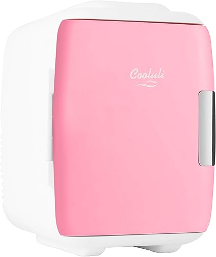 Cooluli Mini Fridge for Bedroom - Car, Office Desk & Dorm Room - Portable 4L/6 Can Electric Plug In Cooler & Warmer for Food, Drinks, Skincare Beauty & Makeup - 12v AC/DC & Exclusive USB Option, Pink — 14% off