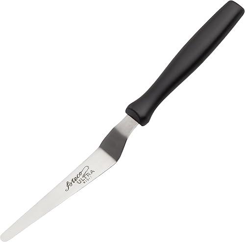 Ateco Ultra Offset Tapered Spatula with 4.75 by .75-Inch Stainless Steel Blade, Plastic Handle, Dishwasher Safe