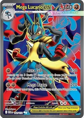 Pokemon - Mega Lucario ex - 160/132 - ME01: Mega Evolution (MEG) - Ultra Rare - Full Art - Single Card