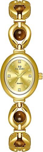 Gosasa Vintage Pearl Bracelet Watch for Women Elegant Small Oval Dial Jewelry Waterproof Dainty Ladies Gift Watch for Mom Wife